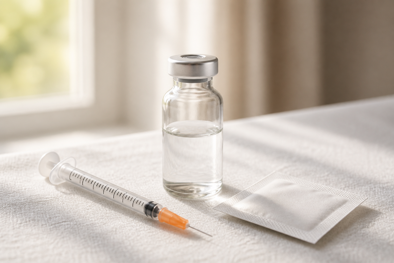 Clinical supplies prepared for a weight management injection